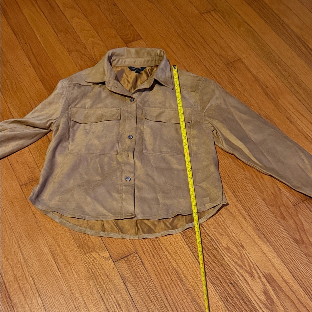 BNWT Banana Republic XXS Tannin Vegan Suede Button-Up Long Sleeve Shirt